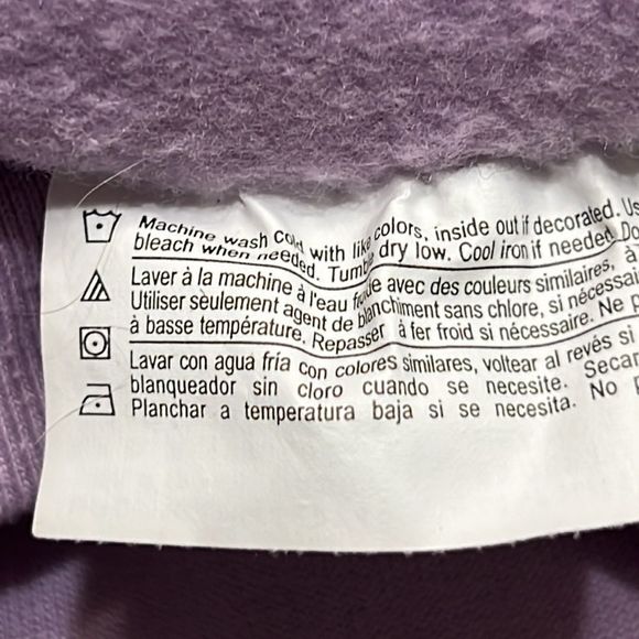 Champion Lavender Purple Teal Logo Script Hoodie Sz Medium - Picture 7 of 12